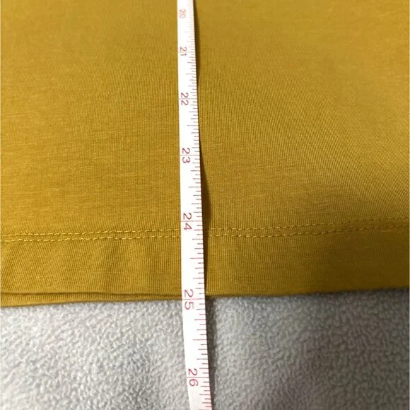 J.Jill Luxe Supima Elbow-Sleeve Tee S Yellow Supima Cotton Tencel Blend - Picture 5 of 5